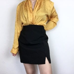 Vintage Black Pinstripe Mini Skirt